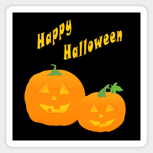 Halloween Jack-O-Lanterns or Jack-O’Lanterns smiling wishing Happy Halloween Sticker